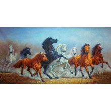 Pintura al óleo pintada a mano del caballo corriente